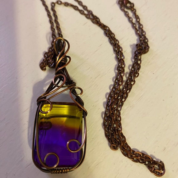 New hand wired two tone set in copper necklace - Picture 1 of 2